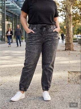 Lane Bryant Black Drawstring Jogger Jeans size 18